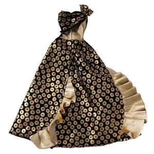 Barbie Vtg Black & Gold Formal Dress Lucky Brand